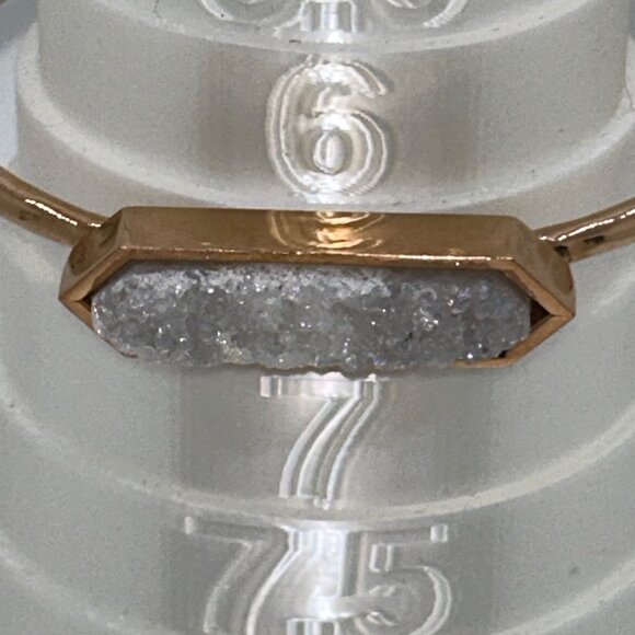 Druzy Quartz Cuff Bracelet Rose Gold-tone by Kinsley Armelle - Picture 11 of 12